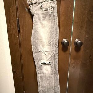 Lucky Brand Light Gray Distressed Jeans